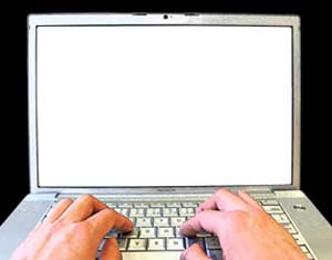 blank computer screen